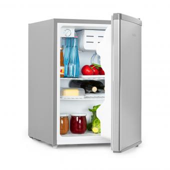 Cool Kid, Mini Fridge with 4 L Freezer Compartment, 66 Litres, 42dB, A +,  Brushed Stainless Steel Silver Grey