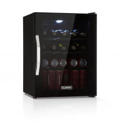 Monoklimatikus hűtőszekrény, Beersafe XL Onyx, hűtőszekrény italokra, D, LED, fém rácsok, üvegajtó