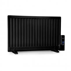 Olejový radiátor, Wallander, 800 W, termostat, olejové topení, ultra plochý design, černý