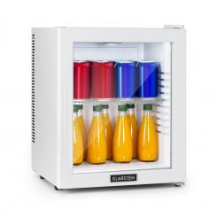 Brooklyn 24 Minibar Mini-Kühlschrank |   thermoelektrisches Kühlsystem | 24 Liter Fassungsvermögen | 3-stufige Kühlung:   bis 12 °C | Energieeffizienzklasse: E | 23 dB   | flexibler Kunststoffboden | LED-Licht | Panorama-Glastür