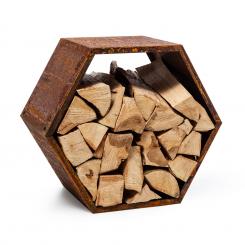  stojan na drevo, Hexawood Rust, šesťuholníkový tvar, 50, 2 × 58 × 32 cm 