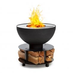 blumfeldt Savage 2.0 rund vuurschaalbarbecue, Ø vuurschaal: 60 cm, water- en vorstbestendig, brandstof: brandhout of houtskool materiaal: staal, met stabiele voet, zwart