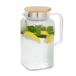 Glaswerk Livenza Wasserkrug Glaskaraffe Glaskrug mit Deckel Wasserkaraffe | Volumen: 1,5 Liter | fest sitzender Deckel | Borosilikatglas | Edelstahlsieb