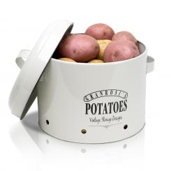 Idaho Kartoffeltopf Kartoffel-Vorratsdose Kartoffelbox Kartoffelbehälter |  Emaille-Stahlblech | ca. 27 x 21 x 23,5 cm (BxHxT) | rostfrei | Lüftungsöffnungen  | Füllmenge: ca. 4 kg Kartoffeln | Seitengriffe