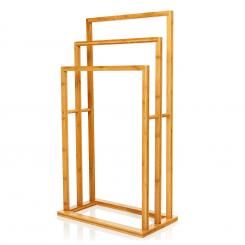 Toallero con 3 barras 42 x 80 x 24 cm Diseño escalonado Bambú