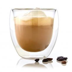 Bicchiere da caffè | Bicchiere termico | Bicchiere per cocktail,  caffè e tè | 1 pezzo | Per bevande calde e fredde | 240 ml | Vetro borosilicato | Resistente  al calore e al freddo | Fatto a mano