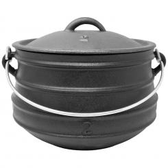 Beefalo Potjie Pot casserole sud-africaine | sur les grilles de charbon de bois, de feu ou de gaz | forme : ronde | avec couvercle | en fonte | taille M : 6 litres