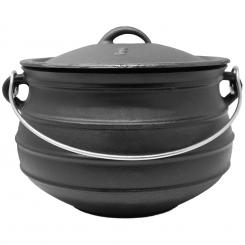 Beefalo Potjie Pot casserole sud-africaine | sur les grilles de charbon de bois, de feu ou de gaz | forme : ronde | avec couvercle | en fonte | taille L : 8 litres