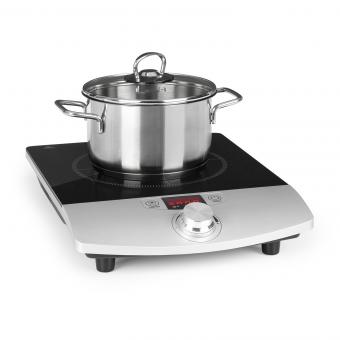 Plaque De Cuisson Vitrocéramique 1 Feu VBGK – 2000W, Minuterie Et Sécurité Enfant, Parfaite Pour Petites Cuisines