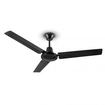Pepeo Lypsi plafondventilator met afstandsbediening | Zeer stille plafondventilator met achteruitloop en timerfunctie. Ventilator diameter 142 cm. Kleur: zwart/donker hout