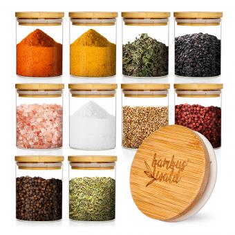 2 Barattoli Per Spezie Con Coperchio A Fori Regolabili - Vetro E Acciaio Inox, Per Sale, Pepe E Erbe - Foto 7