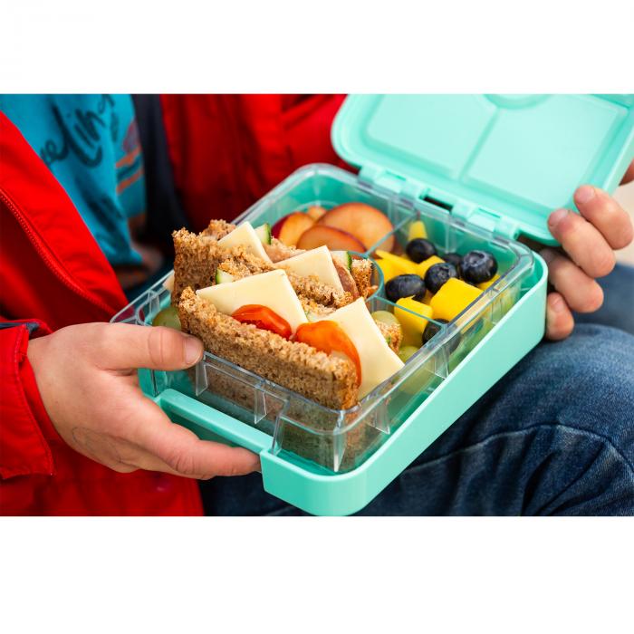 schmatzfatz easy Kinder Snackbox, Brotdose, Brotdose mit Fächern