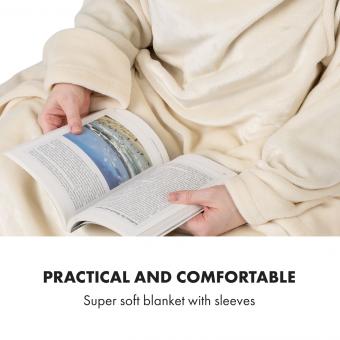 Slanket Electric Blanket with Sleeves 120W 155x180cm Coral Fleece 155 x 180 cm Vintage Cream