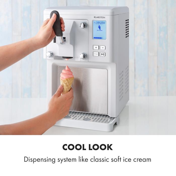 Klarstein Sweet Sundae Ice Cream Machine Compressor 1.5l Stainless Steel  White