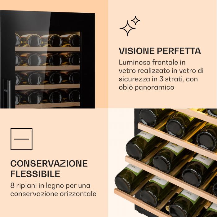 Barossa 77 Duo Cantinetta Vino 2 Zone 191 L 77 Fl. Touch LED Nero