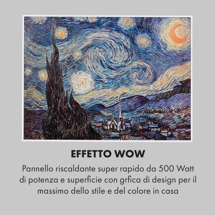 Wonderwall Air Art Smart Pannello Radiante Infrarossi 80x60cm 500W Notte  Stellata