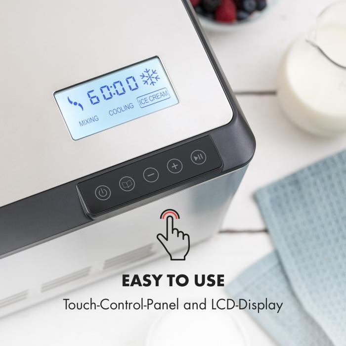 Klarstein Dolce Bacio Ice Cream Maker Compressor 2l LCD Display