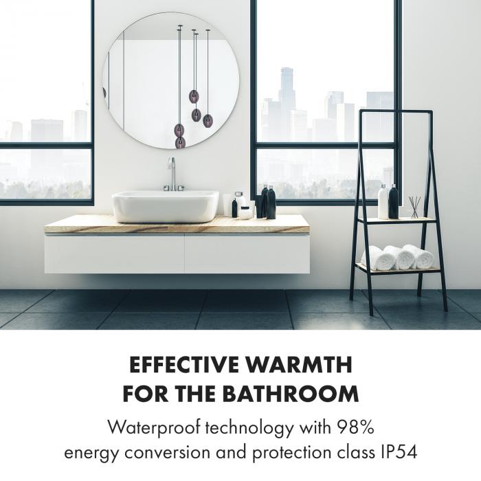 Klarstein Marvel Mirror Infrared Heater 300W Weekly Timer IP54 Mirror Round