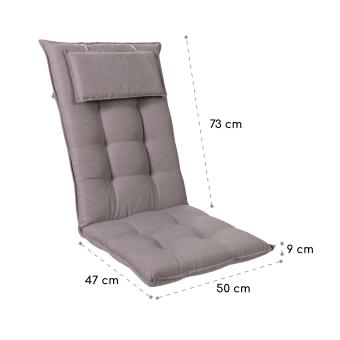 Sylt, üléspárna, üléspárna székre, magas háttámla, párna, poliészter, 50 x 120 x 9 cm, 2 x alátét 