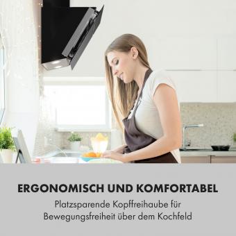 Alina Dunstabzugshaube 90cm 600 m³/h LED-Display Ambientelicht 