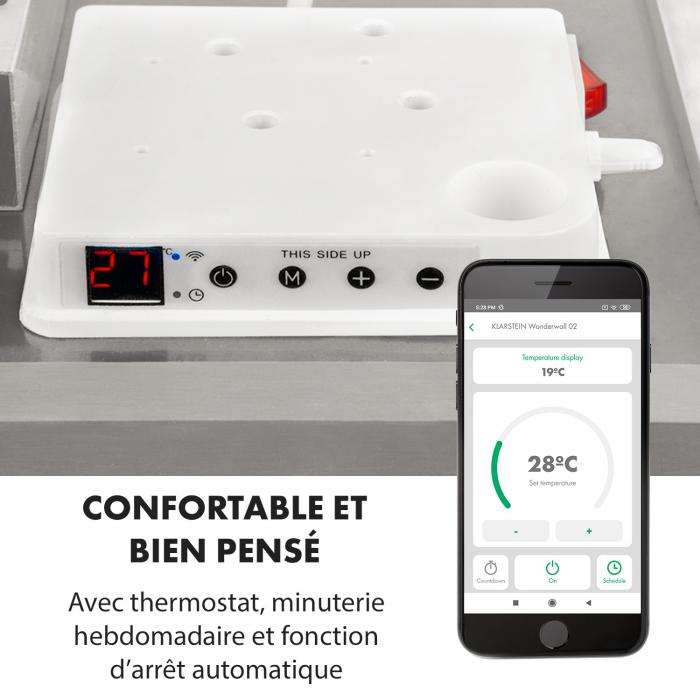 Klarstein - Radiateur infrarouge connecté 750W, contrôle par app , Noir -  Poêles à bois - Rue du Commerce