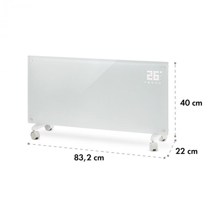 Bornholm Smart convection heater | 2000 W | SmartHeat Design: WiFi  connection | LED display | 24-h timer | 2 heat settings: 1000 / 2000 W |  IP24: splash-proof | remote control | floor unit White